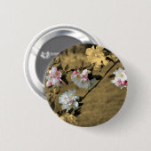 Bloesems op Sepia de Knoop van de Bloem Ronde Button 5,7 Cm (Voorkant /achterkant)