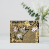 Bloesems op Sepia het Briefkaart van de Bloem (Staand voorkant)