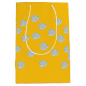 Bloesems op zonnig geel medium cadeauzakje (Voorkant)