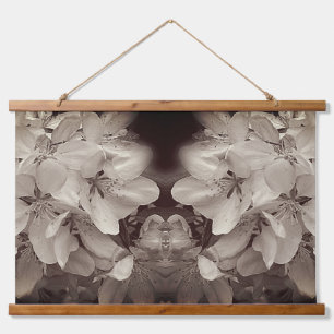 Bloesems van bloemen zwart en wit vintage abstract hangend wandkleed