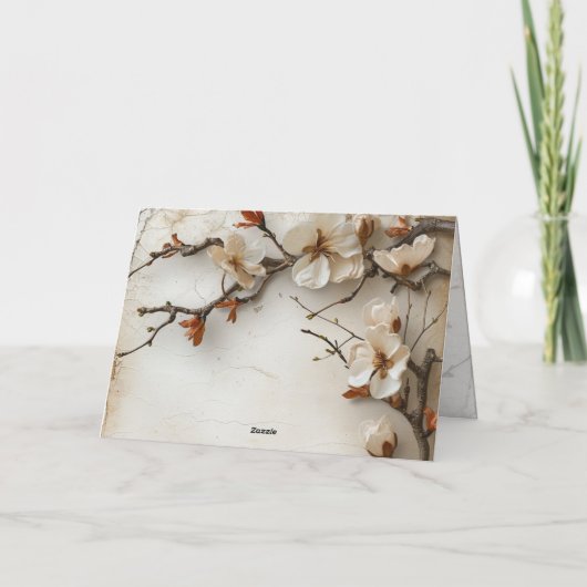 Bloesems van dankbaarheid blanco bedankkaart (Achterkant)