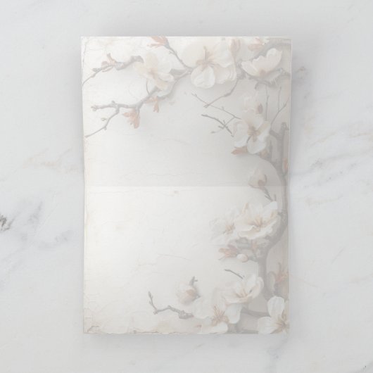 Bloesems van dankbaarheid blanco bedankkaart (Binnen)