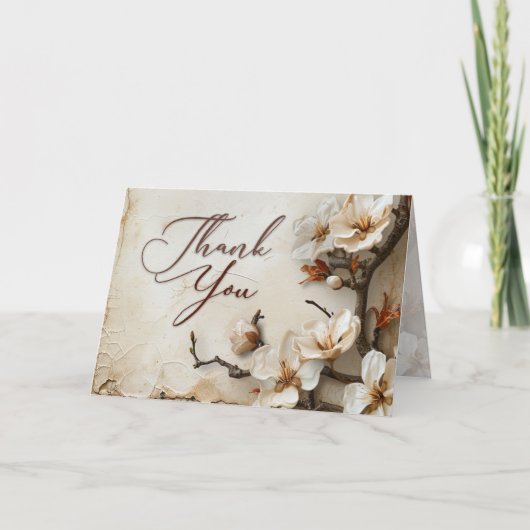 Bloesems van dankbaarheid blanco bedankkaart (Voorkant)