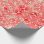 Bloesems van de Bloem van de pastelkleur de Rode Cadeaupapier (Hoek)