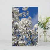 Bloesems van de Bradford peer Briefpapier (Staand voorkant)