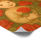 "Bloesems van de Kindertijd: Rozentuin Genot" Poster (Hoek)