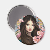 Bloesems van Elegantie Magneet (Voorkant / Achterkant)