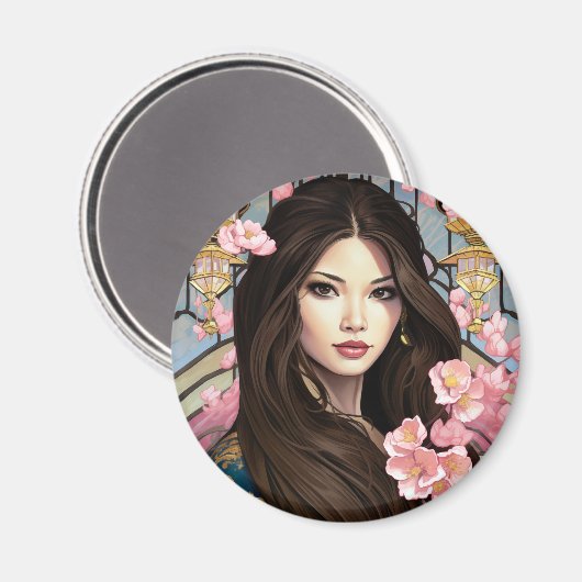 Bloesems van Elegantie Magneet (Voorkant / Achterkant)