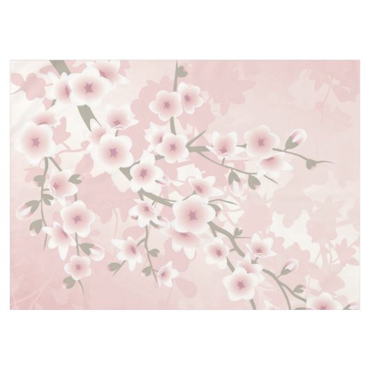 bloesems van Floral Pastel Cherry Tafelkleed (Voorkant (Horizontaal))