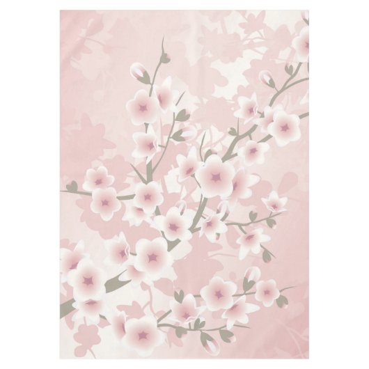  bloesems van Floral Pastel Cherry Tafelkleed (Voorkant)