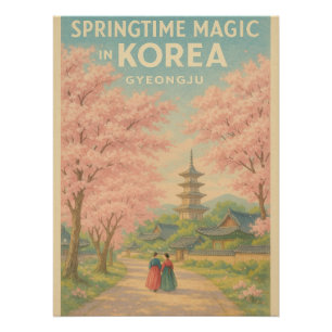 Bloesems van Gyeongju" – Lente in Korea Perfect Poster