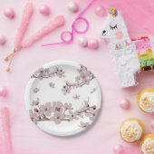 Bloesems van kersebloesem drijvende bloemen papieren bordje (Feest)