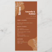 Bloesems van Liefde: Eenvoudige Abstracte Bladeren Menu (Voorkant)