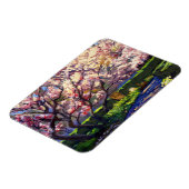 Bloesems van witte levendige paarse en rode magneet (Linkerzijde)