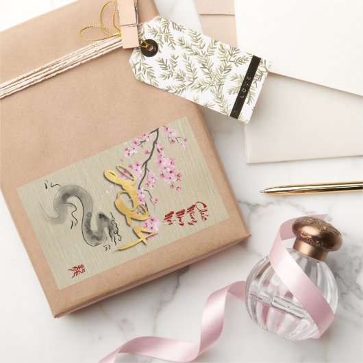 Bloesems Vietnamees Nieuwjaar van de Dragon RcS Rechthoekige Sticker (Geschenken)