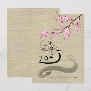 Bloesems Vietnamees Nieuwjaar van de Slang VHPostC Feestdagenkaart