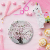 Bloesems Wit Origami Kunstwerk TROUWDAG Papieren Bordje (Feest)