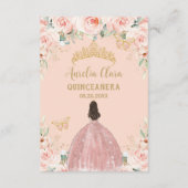 Bloesemvlinders Quinceañera Prayer Kaart (Achterkant)