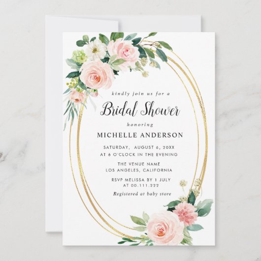 bloesse bridale douche uitnodiging (Voorkant)