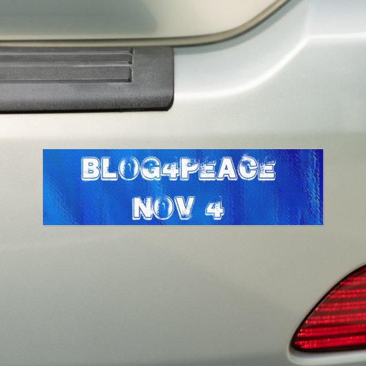 Blog4Peace nov 4e Bumpersticker (Op auto)