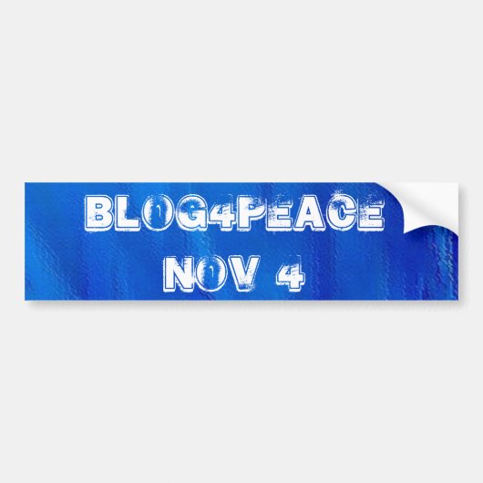 Blog4Peace nov 4e Bumpersticker (Voorkant)