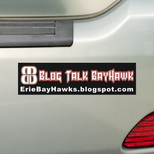 Blog Talk BayHawk bumper sticker (Op auto)