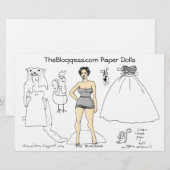 Blogge papieren poppen (met fattiekunst) briefpapier (Voorkant / Achterkant)