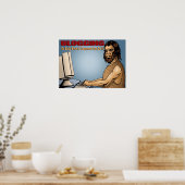 Bloggen is zo eenvoudig dat zelfs een Caveman het  Poster (Keuken)