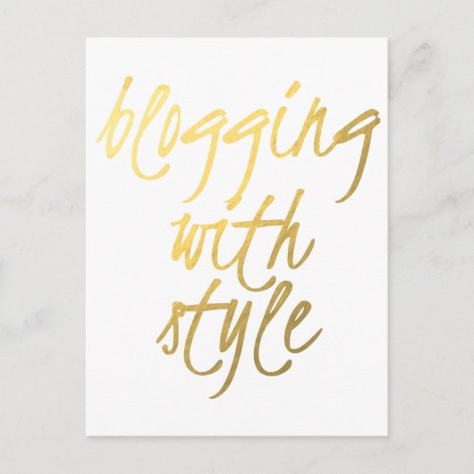 Bloggen met stijl - Gold Script Briefkaart (Voorkant)
