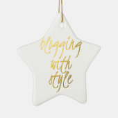 Bloggen met stijl - Gold Script Keramisch Ornament (Rechts)