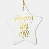 Bloggen met stijl - Gold Script Keramisch Ornament (Links)