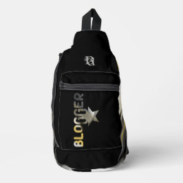 BLOGGER Black Sling Bag Trend Abstract Gold