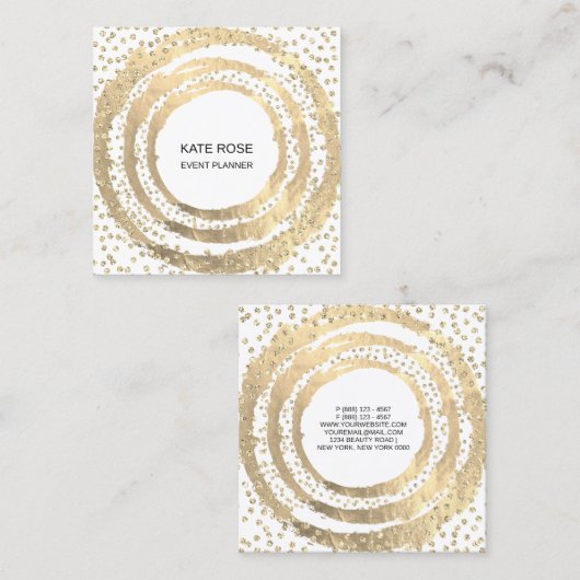 Blogger Blogger White Mode voor Event Planner Musi Vierkante Visitekaartje (Voorkant / Achterkant)