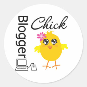 Blogger Chick Ronde Sticker