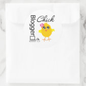 Blogger Chick Ronde Sticker (Tas)
