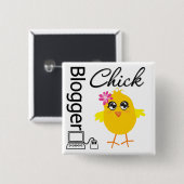 Blogger Chick Vierkante Button 5,1 Cm (Voorkant /achterkant)