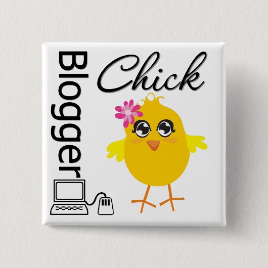 Blogger Chick Vierkante Button 5,1 Cm (Voorkant)