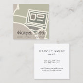 blogger die blogger is over notebookcomputer onlin vierkante visitekaartje (Voorkant / Achterkant)