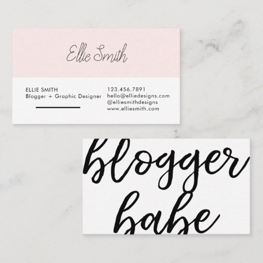 Blogger en grafische ontwerper visitekaartje (Voorkant / Achterkant)