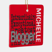 Blogger Extraordinaire CUSTOM Keramisch Ornament (Rechts)