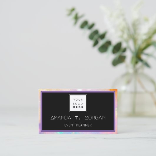 Blogger holografische Logo voor gebeurtenisplanner Visitekaartje (Staand voorkant)