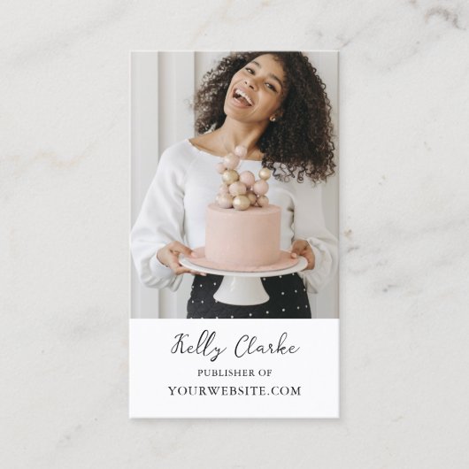 Blogger Influencer Content Creator Photo QR Code Visitekaartje (Voorkant)