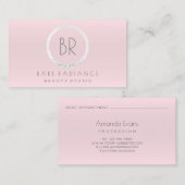 Blogger Makeup Beauty Studio Appointment Roze grij Afsprakenkaartje (Voorkant / Achterkant)