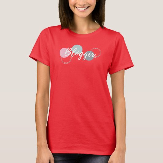 Blogger met bellen t-shirt (Voorkant)