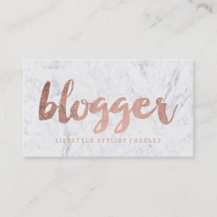 Blogger moderne roos gouden tipografie visitekaartje