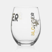 BLOGGER Stemless Wine Glass Abstract Black Gold Wijnglas Zonder Voet (Rechts)