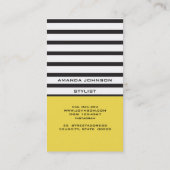 Blogger Stylist Event Zwart Wit Gele Strepen Visitekaartje (Achterkant)