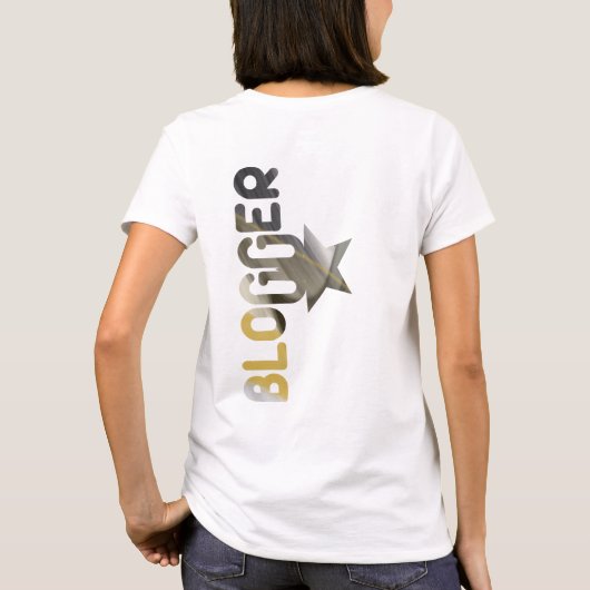 BLOGGER T-shirt Trend Abstract Zwart Wit Goud (Achterkant)