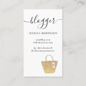 Blogger van moderne goudhandtas met mode visitekaartje (Achterkant)