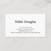 Blogger Visitekaartje (Achterkant)